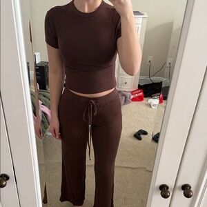 Brown Women's Pants & shirt Set